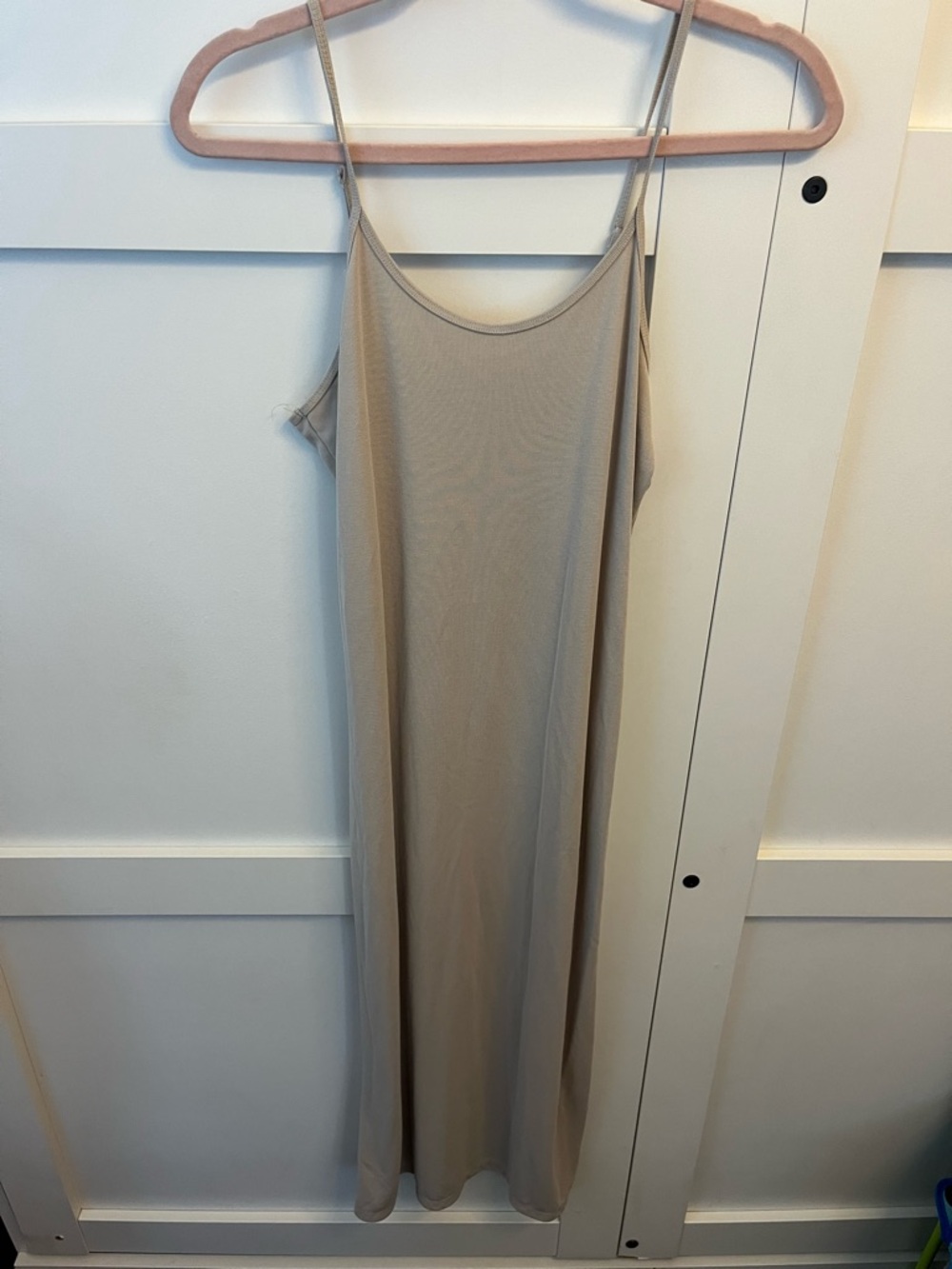 a new day Beige Midi Slip Dress with Spaghetti Straps